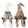 Kerstmits Decoraties Handgemaakte Zweedse tomte met lange benen Scandinavisch beeldje Plush elf Doll 5260 Q2