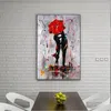 Grafiti Posterler ve Baskılar Aşk Öpücük Resimleri Tuval Resimlerinde Modern Duvar Sanatı Oturma Odası Dekorasyon için Hiçbir Çerçeve