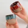 Kiln turned espresso coffee mug creative flow glaze master cup stoneware retro teacup