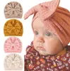 INS NEW 4 Colors Fashion Pure Color Baby Beanie Cap Bow Knot Hair accessories Newborn Hat 20x17cm/16.7g