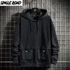 Single Road Mens Sweats à capuche Hommes Printemps Techwear Hip Hop Sweat-shirt Japonais Streetwear surdimensionné Sweat à capuche noir Hommes Plus Taille 211023