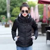 Hooded Dames Winterjas Korte Katoen Gewatteerde Womens Jas Herfst Casaco Feminino Inverno Solid Color Parka Stand Collar 210916