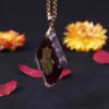 Naturel Garnet Orgonite Pendentif Main de Fatifa Energy Collier Yoga Guérison Bijoux pour Femmes Hommes 210721