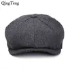 Plus Size Peaky Blinders Männer Berets Hut Herbst Vintage Herringbone Octagon Cap Damen Casual Kürbis Gatsby Flache Baskenmütze 210429