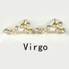 Twelve Constellation Star Cartilage Earring Stud Gold Color CZ Zodiac Screw Piercing Ear Decor Jewelry