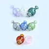 DHL Beracky Smoking Colored Glass Bubble Carb Cap 30mmOD 8 Colors Heady Spinning Caps For Beveled Edge Quartz Banger Nails Bongs Dab Rigs
