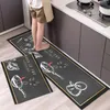 Carpets 2pcs/set Cartoon Non-Slip Long Kitchen Mat Nordic Carpet Floor Area Rugs Washable Bathroom Entrance Doormat Home Decor