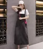 Denim Overalls Dress Women Loose Summer Mid-length Plus Size Female Slim A-line Sundress High Street Blue Jean 210604