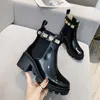 2022 Women Ankle Boots Rhinestone Women's Chelsea Boots Platform Black Brand Designer Genuine Leather Fashion Hotsale Booties mkaa0231