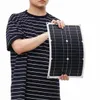 Pannello solare mono da 50 W 18 V doppio USB 12 V/5 V DC monocristallino flessibile per batteria per auto camper impermeabile