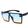 Lunettes de soleil HERVI 2021 haut plat surdimensionné carré femmes mode rétro dégradé lunettes de soleil hommes bleu grand cadre Vintage lunettes UV400