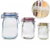 Mason jar em forma de zíper alimentos saco de armazenamento de alimentos reutilizável recipiente de armazenamento de biscoito biscoito snack-wand-prova sacos de cozinha