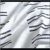 Supplies Textiles Home & Gardenns Black Stripe Printed Bedding Sets Quilt/Duvet/Comforter Er Bedroom 3Pcs Holiday Gift All Size Drop Delivery