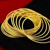 1pcs Pure Gold Color Bracelet for Women Wedding Engagement Jewelry Pulseras Mujer Sand Gold Bangles Femme Birthday Party Gifts Q0717