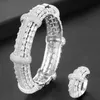 Orecchini Collana GODKI Lusso Set di anelli del braccialetto africano Moda Dubai Gioielli da sposa per le donne Brincos da sposa Para As Mulheres 2021
