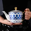 Europe Bone China Coffee Teapot Set 730ml Luxury Ceramic Pot Flower Puer Kettle Office Home Tool Drinkware 210621296Q