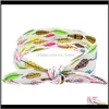 Девушка Baby Bowknot Print Turban Twired Head Wrap Twired Узел Мягкая полоса Дети Оголовки повязки Bandanas Hcalj Аксессуары UG0MX