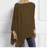 Women's Blouses & Shirts Cotton Irregular Women Shirt 2022 Autumn Female Solid Pullover Tops Casual O Neck Long Sleeve Blouse Ladies Tunic B