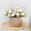 Ghirlande di fiori decorativi 4 teste pittura a olio peonia simulazione artificiale casa soggiorno decorazione fiore finto layout scena matrimonio Eu