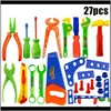 Other Children Furniture Home & Garden Drop Delivery 2021 34Pcs Deluxe Tools Set Childrens Role Playing Diy Disassembly Toy Portable Tool Tab