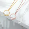 Rostfritt stål Enkel cirkel med hjärtans hängsmycke Neckor Kvinnors Mode Smycken Bästa vängåvor 2020 Tillbehör