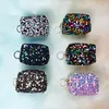 DHL100PCS Coin Purses Women Silken Face Sequins Square Short Zipper Små plånböcker Mix Color