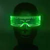 Moda Fajne Okulary LED Luminous Neon Light up Okulary Świecące Rave Kostium Okulary Boże Narodzenie Halloween Dostarcza DJ Klub Rekwizyty Y0730