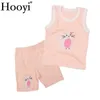 Bebek Kız Giysileri Setleri Yaz Çocuk 2-Parça Takım Elbise Yenidoğan T-Shirt Şort Pantolon Erkek Tank Top Singlet 100% Pamuk Yelek 210413