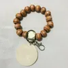 Holzperlen Schlüsselanhänger Schmuck Schlüssel Basketball Fußball Druck Schlüsselanhänger Charms Holzarmband Armband Schlüsselanhänger für Frauen Männer Großhandel