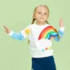 Kids Hoodies Baby Boy Girl Rainbow Long Sleeve Sweatshirts Spring Autumn Children Cotton Sports Tops Outdoor Sweatshirt 1-6Years 220309