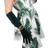 Guanti di velluto 60 cm stile lungo verde velour alto elastico donna oro touchscreen mobliephone per la festa di danza WSR01 211026