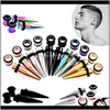 & Drop Delivery 2021 36Pcs Surgical Steel Ear Gauges Tap Stretcher Stretching Kit Tunnels Plugs Expander Body Jewelry Earring Wholesale R7C1J