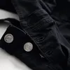 Męskie spodnie Mężczyźni Dżinsy Jumpsits Vintage Solid Color Otwory swobodne śliniaki NGD88