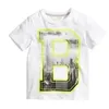 Buchstaben B Jungen T-Shirts Sommer Baby Jungen Kleidung Hemden Tops T-Stück Weiße Mode Kinder Kinder Kurzhülse Jersey 1-6YEAR 210413