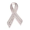 Pins, Broches N58F Pink Ribbon Broche Pins Zirconia Awareness Linten