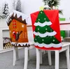 Party Favorit 54 * 48cm Julstolsskydd Santa Claus Ny non-woven stol Set Cartoon Old Man Snowman DD845