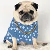 Bleu animaux manteau Denim veste Jacquard lettre chemise pour animaux de compagnie chien vêtements décontracté bouledogue Teddy chiens vêtements