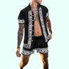 Geometrische print shirt met korte mouwen losse shorts pak trainingspakken voor mannen zomer Hawaii outfits sets tweedelige blouse broek set