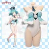 Uwowo Mikuu Cosplay Hatsunee Kostümleri Seksi Beyaz Tavşan Kız Sevimli Bunnies Vocaloid Mikubunny Ver. Tulum tavşanı Y0913