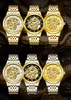 lmjli-montre de luxe Tevise Luxury Golden Dragon Design Orologi da uomo Scheletro in acciaio inossidabile Orologio meccanico automatico Orologio da uomo impermeabile Orologi da uomo