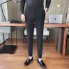 스트라이프 바지 남자 패션 비즈니스 공식 드레스 바지 사무실 작업 결혼식 바지 사회 가역 캐주얼 pantalon homme 210527