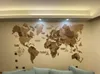 Real wood world map travel Decorative Objects Nordic living room background wall decoration paintings large three-dimensional irregular