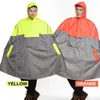 QIAN Impermeable Raincoats Women/Men Outdoor Coat Backpack Reflective Design Cycling Climbing Hiking Tour Cover Poncho 210925