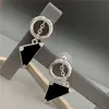Chic Dreiecks Brief Halskette Designer Quaste Kette Halskette Ohrringe Frauen Hip Hop Dreiecke Gürtropfen mit Briefmarken Mädchen Coole Punk Schmuck Sets