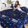 Starry Sky Bedspread Blanket 200x230cm High Density Super Soft Flannel Blanket to on for the Sofa/Bed/Car Portable Plaids F0261 210420