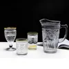 Embossed Sunflower Wine Glasses Water Jug Iced Tea Pitcher Punch Cup Sangria Goblet Clear Glass Tumbler for Picnic Outdoor