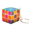 Gadget Ring Mini 3x3x3 Magic Cube Gadgets Spinner Adult Sticker Keys Chain OPP Bag Accessories Toy Gift Key Ring