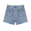 Women's Shorts Denim Pants High Waist Blue Pocket Streetwear Tassel Design Zipper Y2K Sexy Shorts Jeans New Tide Buttoms 210417