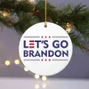 Let's Go Brandon Drewniane Koło Kartka Choinka Ornament domu Kryty Room Wisiorek Xmas Drzewo Pudełka Pakuneczka Hangtag Tag Party Decoration G01NQ2E