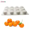 Shenhong 12 buracos laranja Silicone Bolo Molde Para Cozimento Fondant Mousse Fruit Mousse Pan Bakeware Chocolates Moule Pastelaria 211216